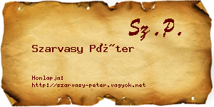 Szarvasy Péter névjegykártya