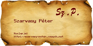 Szarvasy Péter névjegykártya
