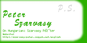 peter szarvasy business card